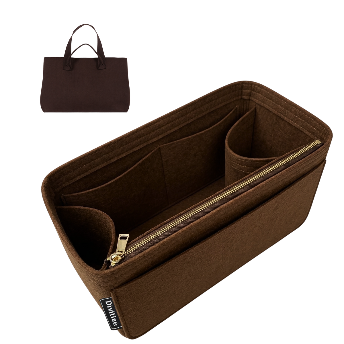 Divitize Curves Tote felt organizer Brown#Color_Brown