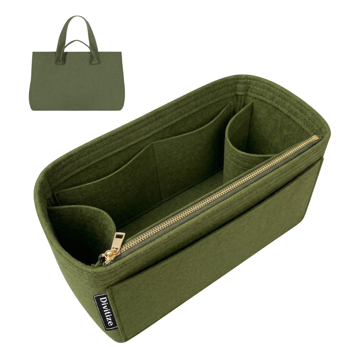 Divitize Curves Tote felt organizer Green#Color_Green