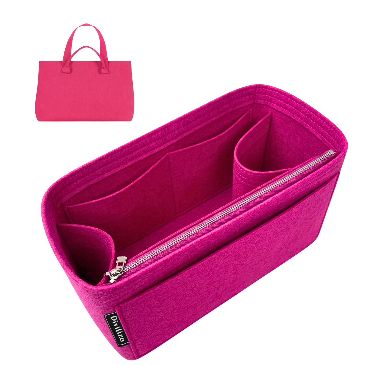 Divitize Curves Tote felt organizer Hot Magenta#Color_Hot Magenta