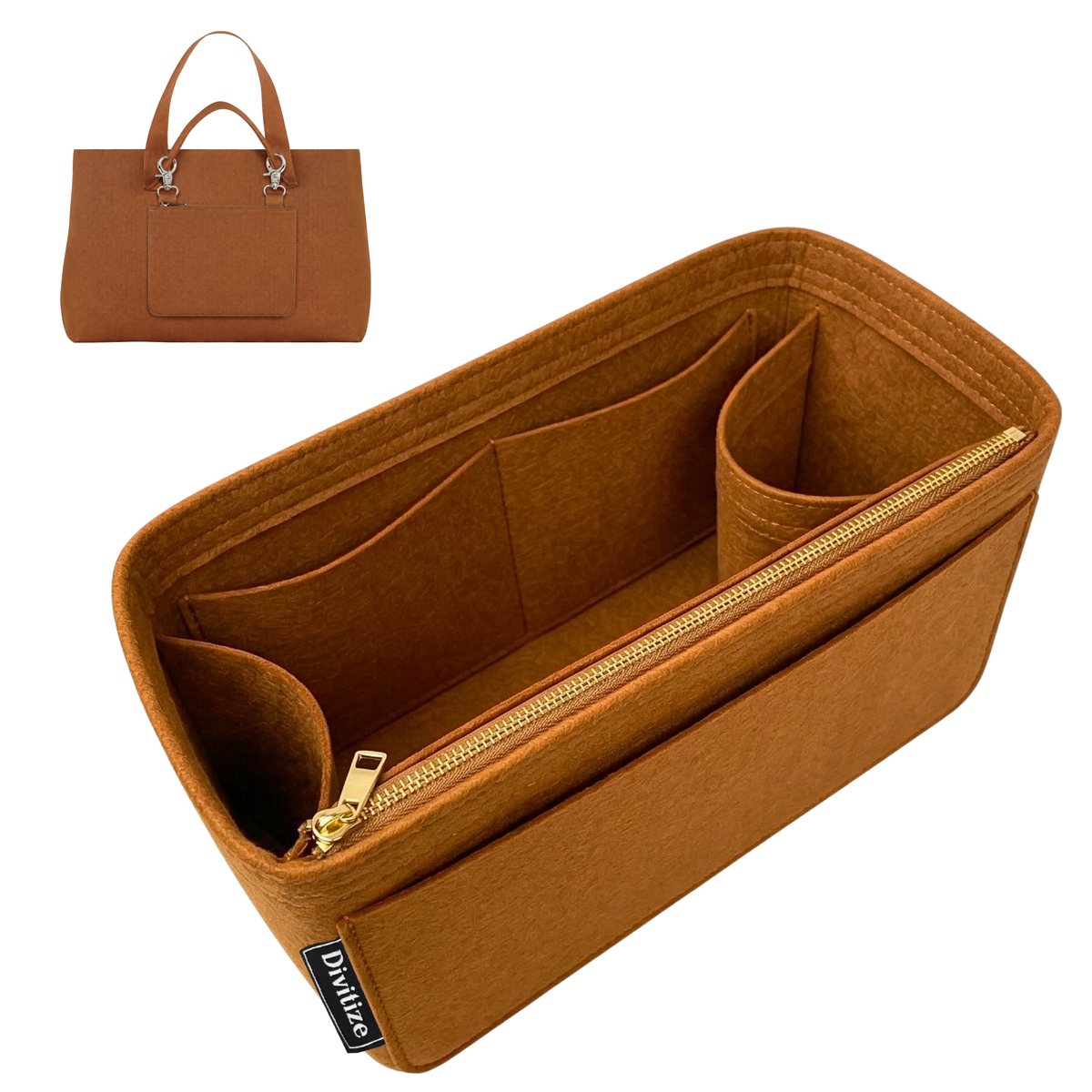 Divitize Curves Tote felt organizer Lightcoffee#Color_Lightcoffee