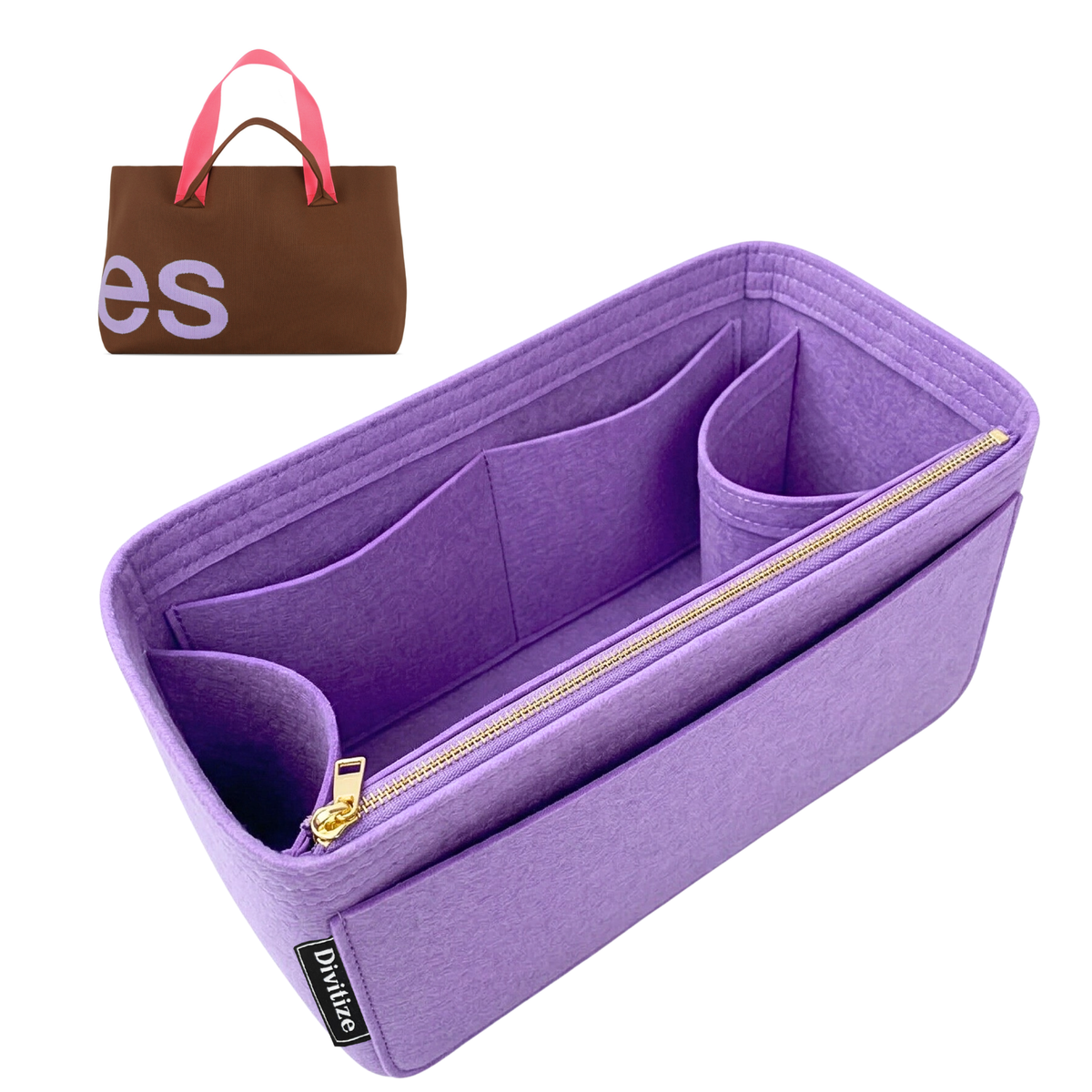 Divitize Curves Tote felt organizer Lilac#Color_Lilac