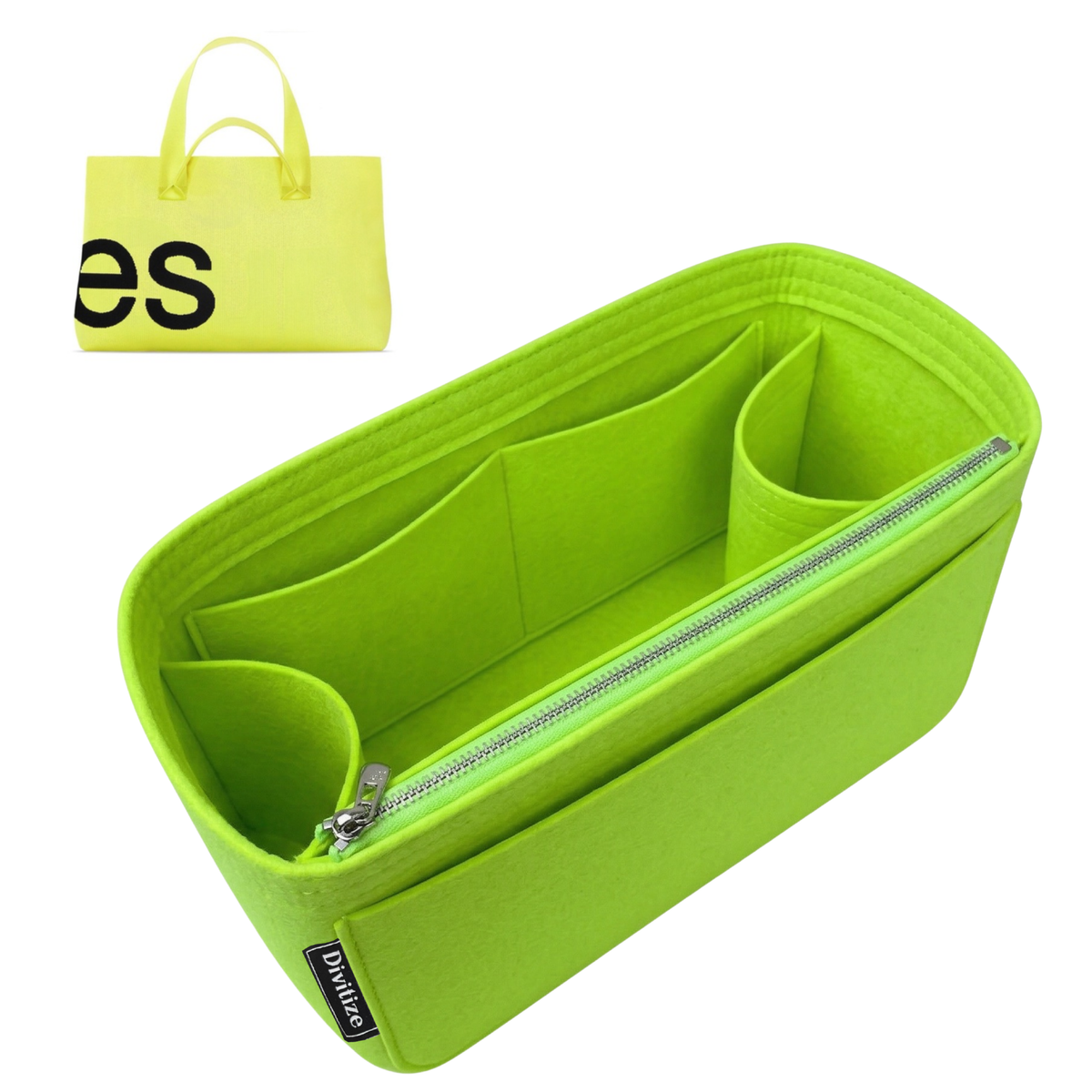 Divitize Curves Tote felt organizer Lime#Color_Lime