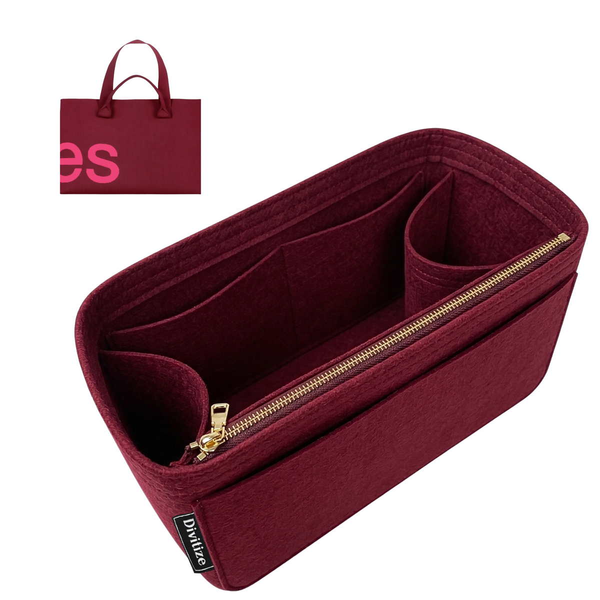 Divitize Curves Tote felt organizer Scarlet#Color_Scarlet
