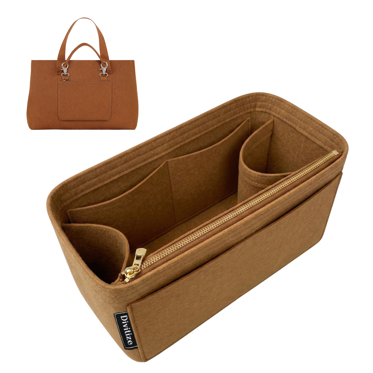 Divitize Curves Tote felt organizer Sienna#Color_Sienna