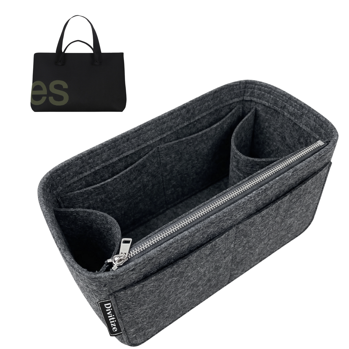 Divitize Curves Tote felt organizer Slate Grey#Color_Slate Grey