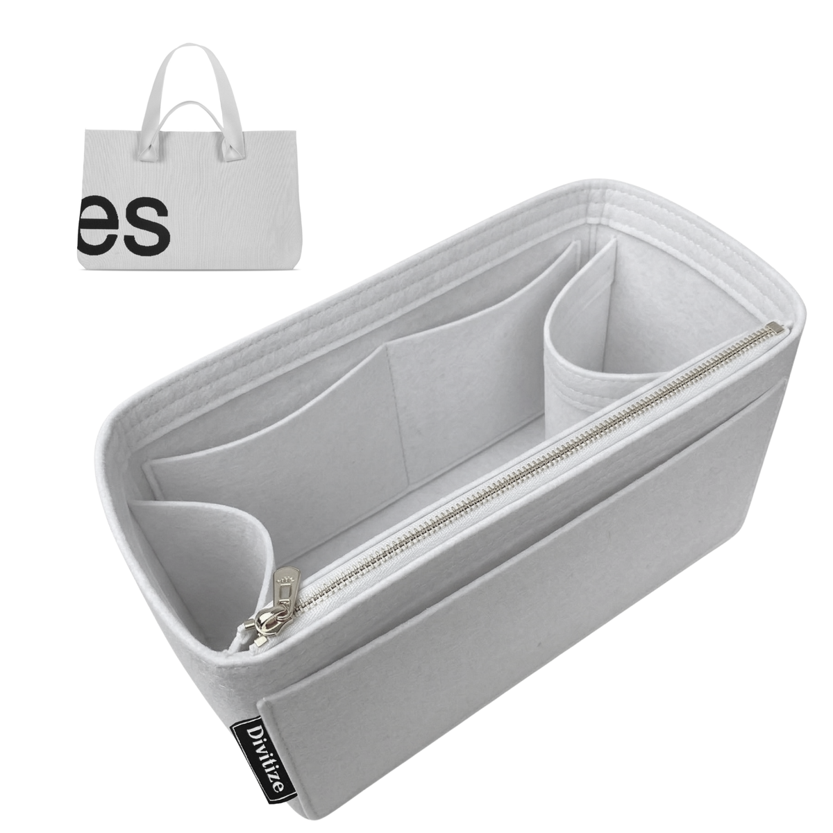 Divitize Curves Tote felt organizer White#Color_White