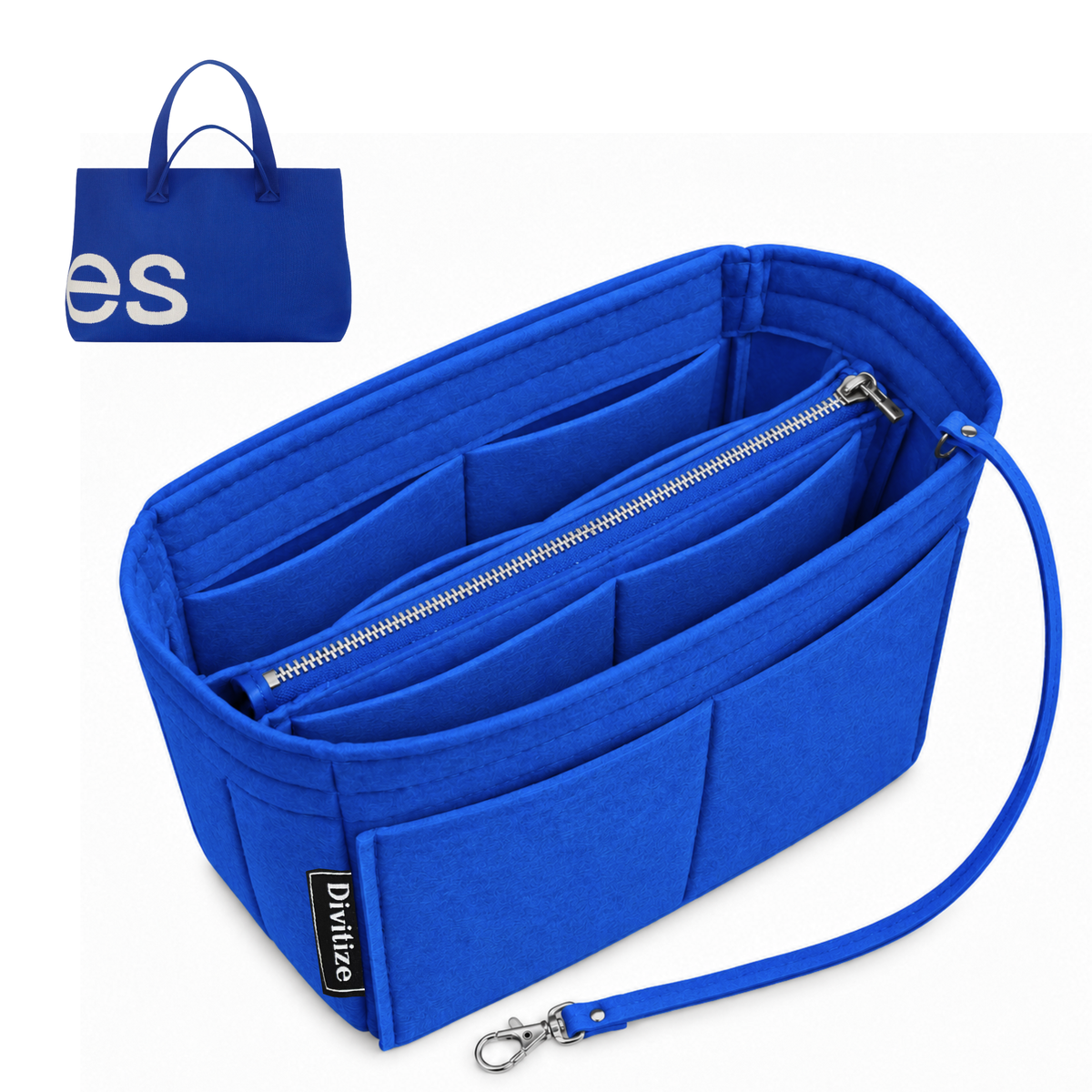 Divitize Curves Tote felt organizer Azure Blue#Color_Azure Blue