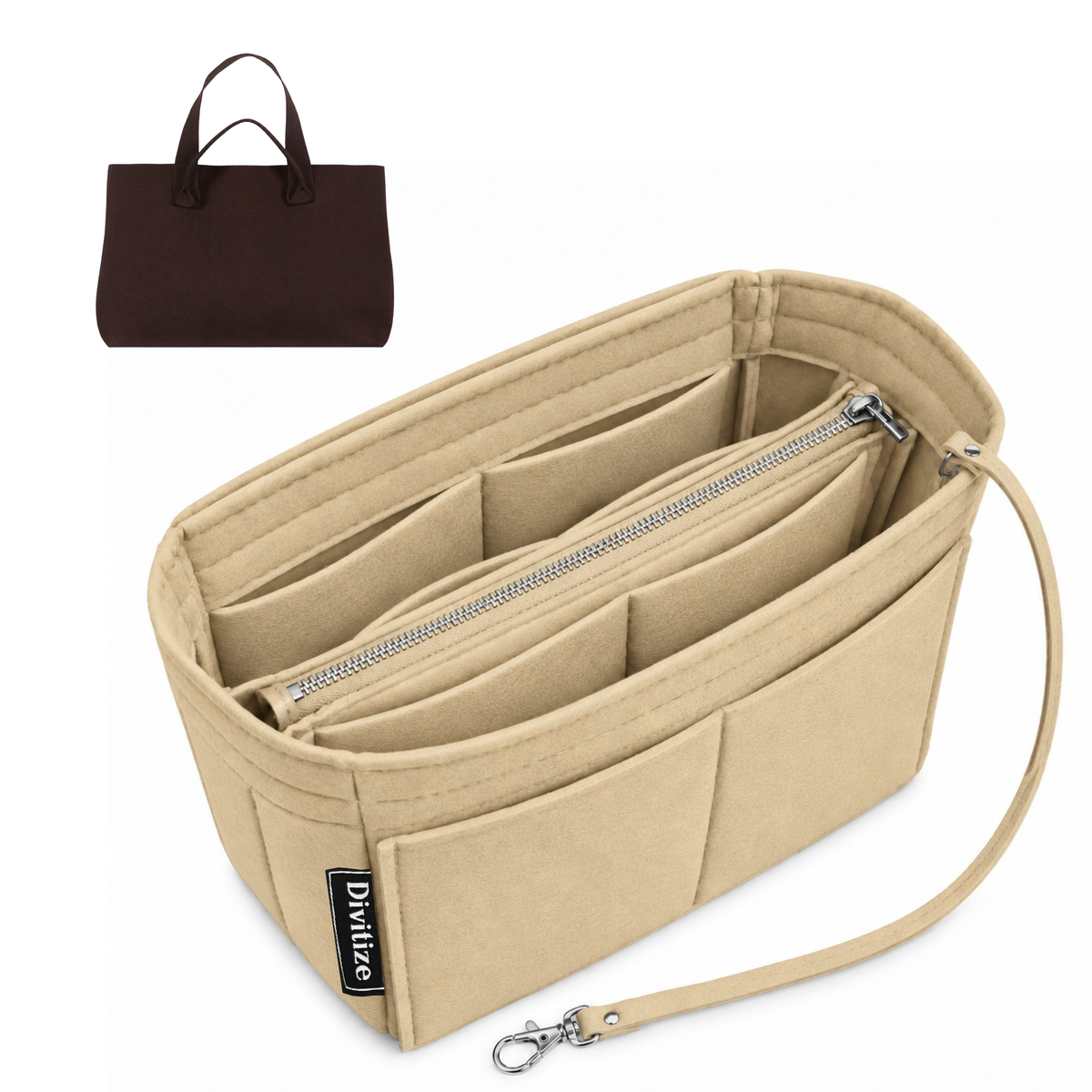 Divitize Curves Tote felt organizer Beige#Color_Beige