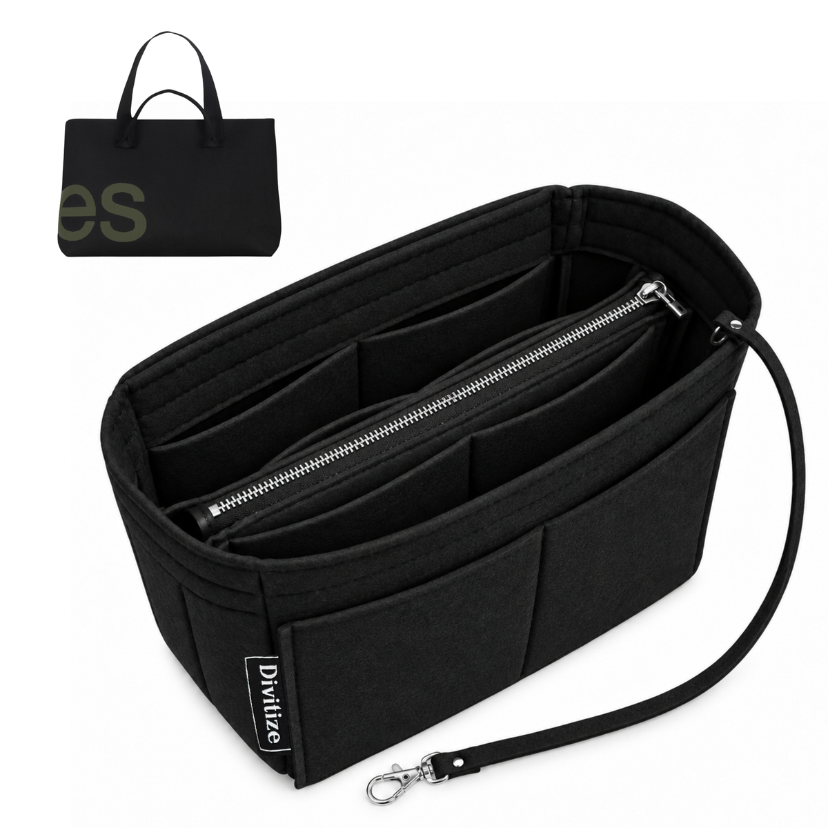 Divitize Curves Tote felt organizer Black#Color_Black