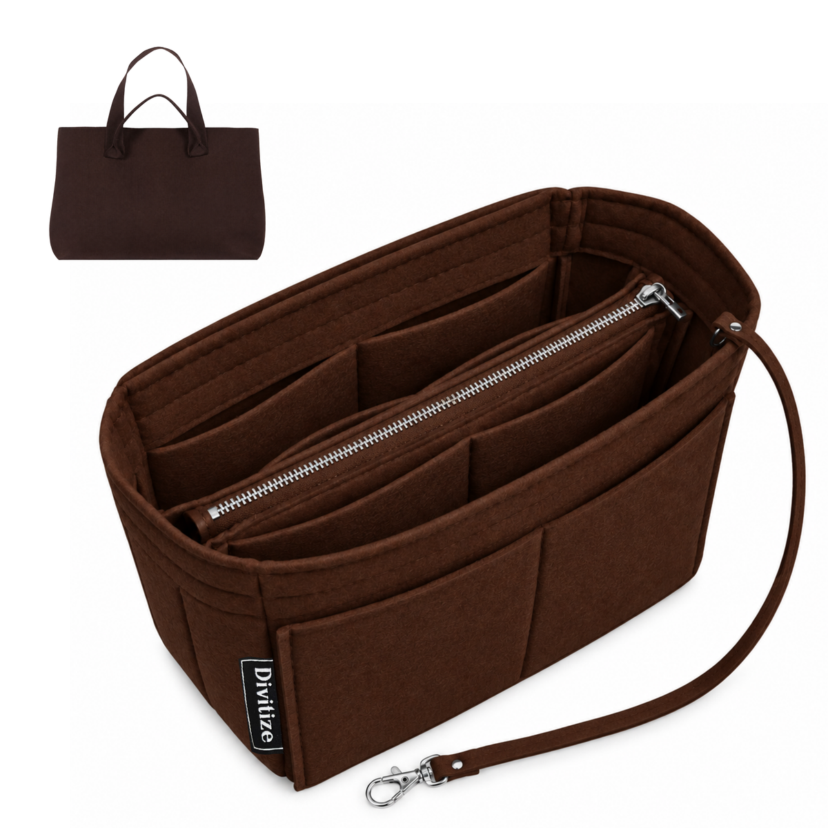 Divitize Curves Tote felt organizer Brown#Color_Brown
