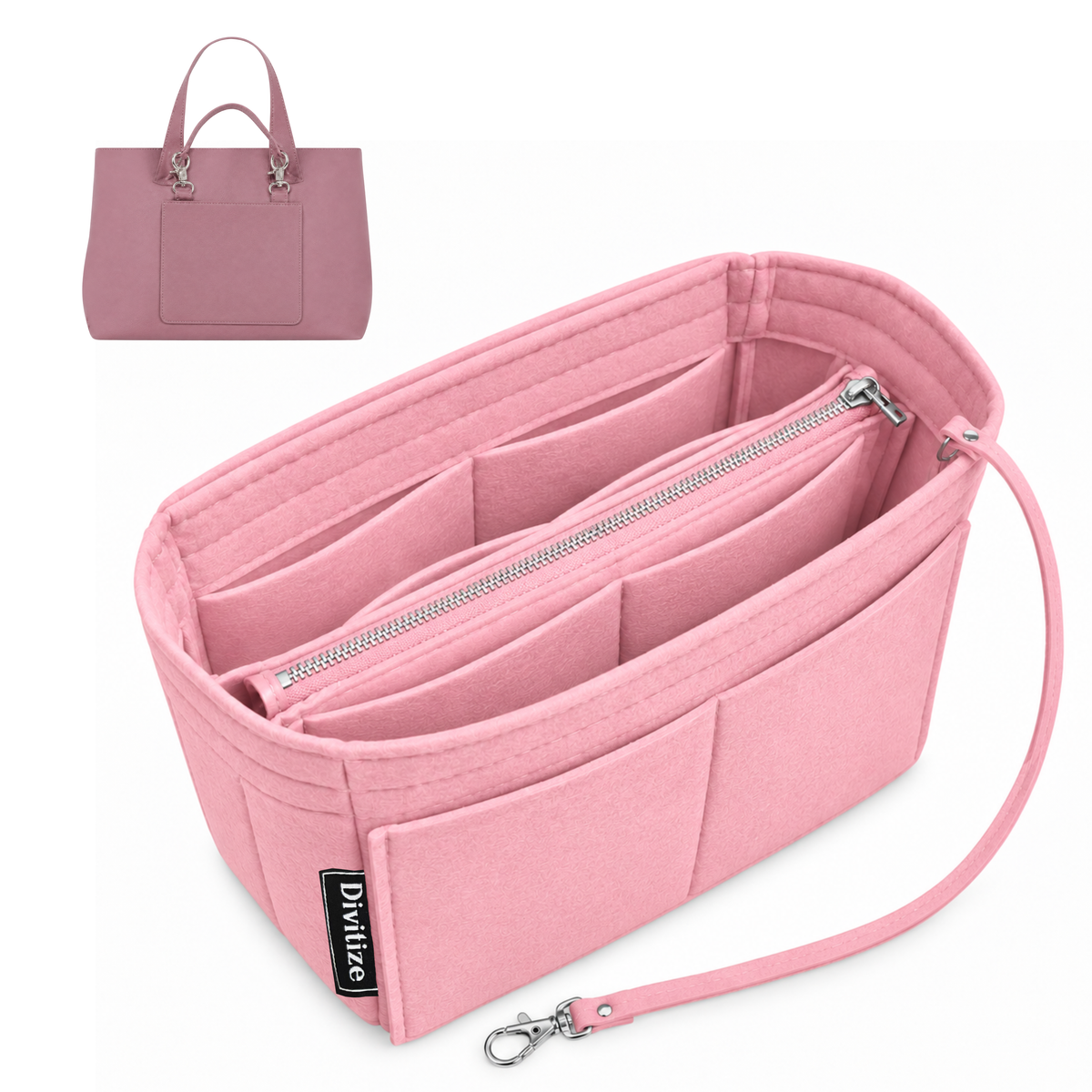 Divitize Curves Tote felt organizer Bubblegum#Color_Bubblegum