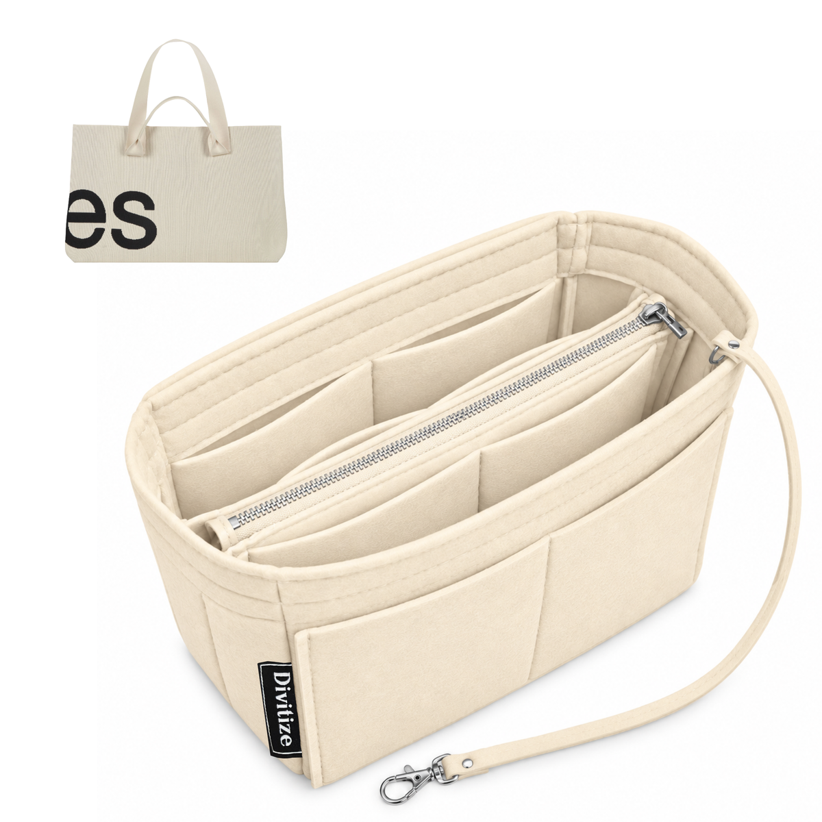 Divitize Curves Tote felt organizer Cream#Color_Cream
