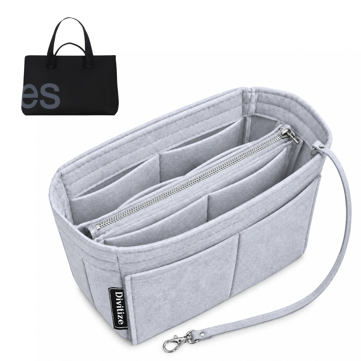 Divitize Curves Tote felt organizer Geyser Blue#Color_Geyser Blue