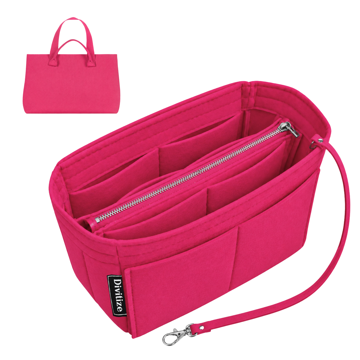 Divitize Curves Tote felt organizer Hot Magenta#Color_Hot Magenta