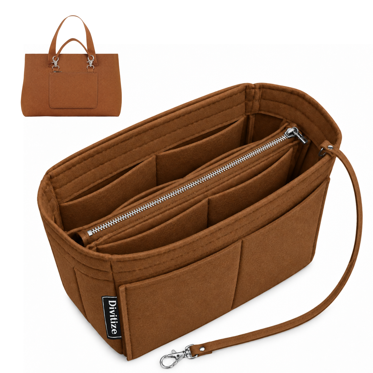 Divitize Curves Tote felt organizer Lightcoffee#Color_Lightcoffee