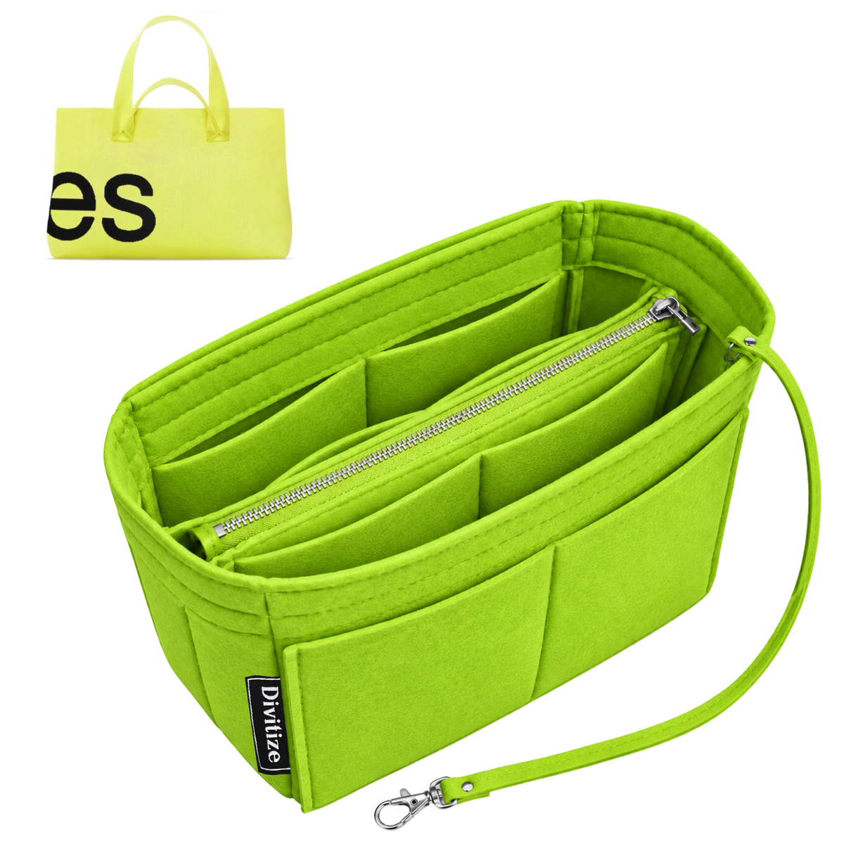 Divitize Curves Tote felt organizer Lime#Color_Lime