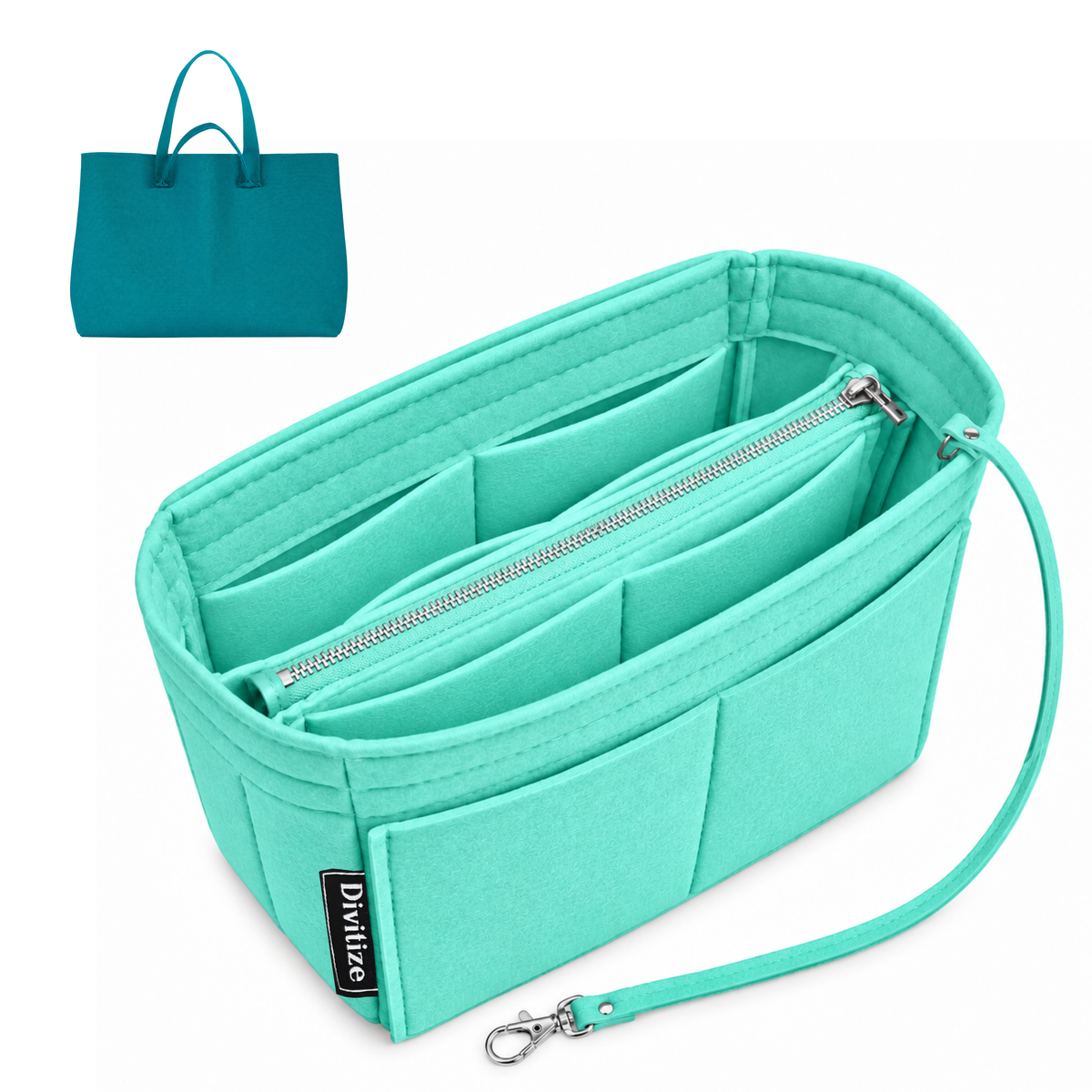 Divitize Curves Tote felt organizer Mint#Color_Mint