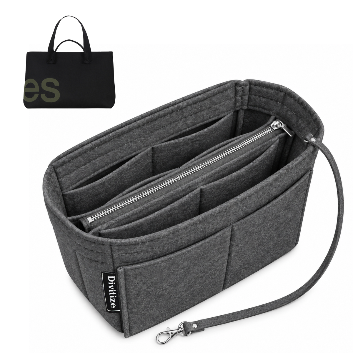 Divitize Curves Tote felt organizer Slate Grey#Color_Slate Grey