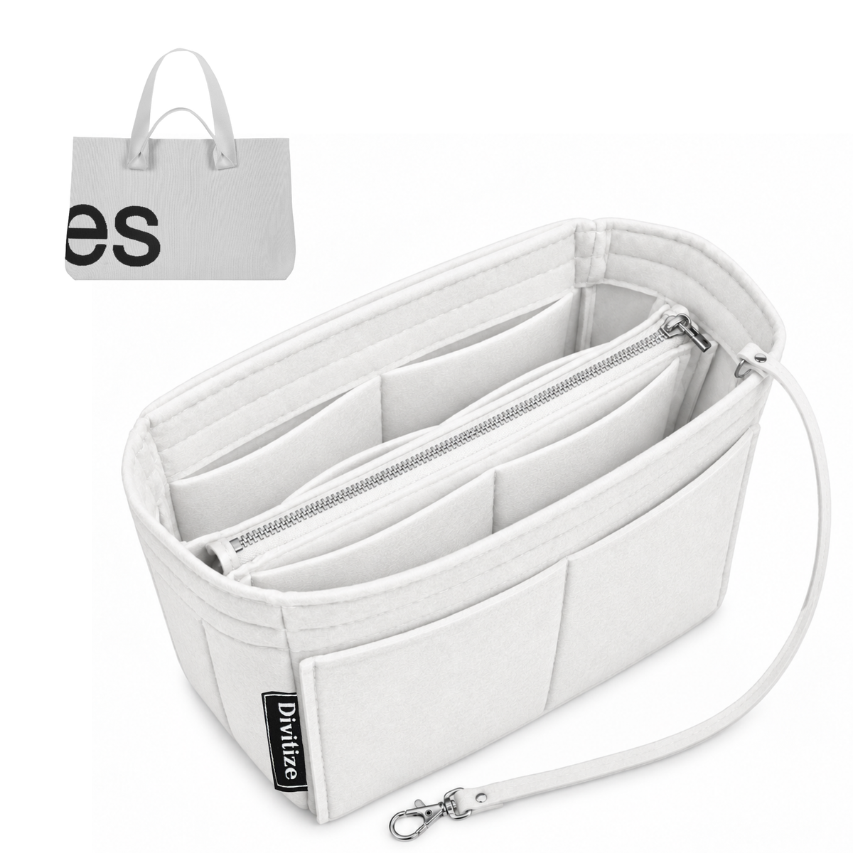 Divitize Curves Tote felt organizer White#Color_White