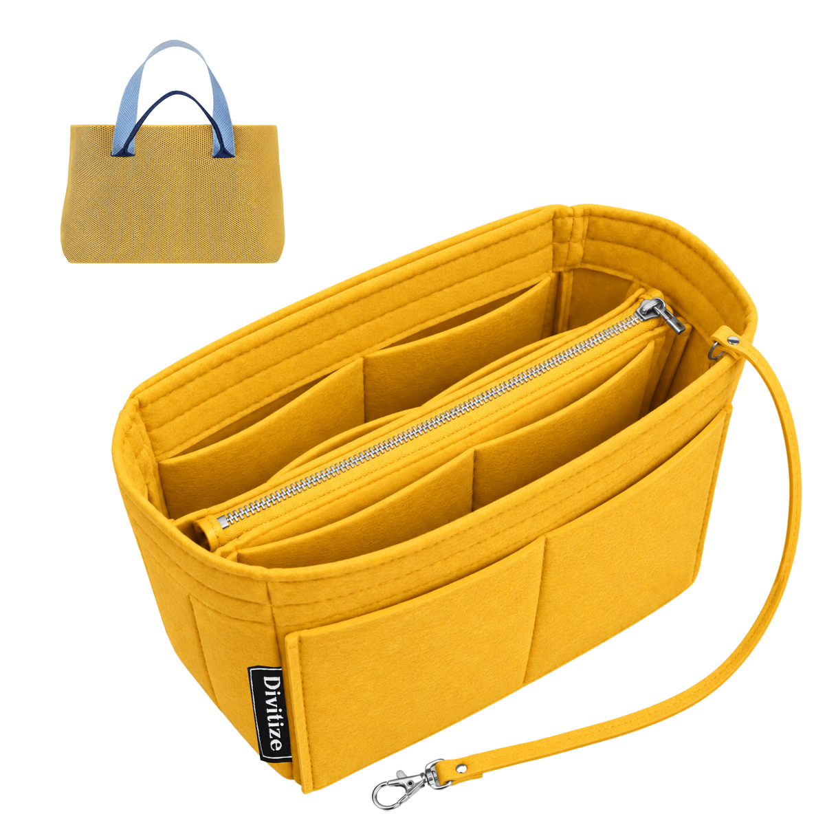 Divitize Curves Tote felt organizer Yellow#Color_Yellow