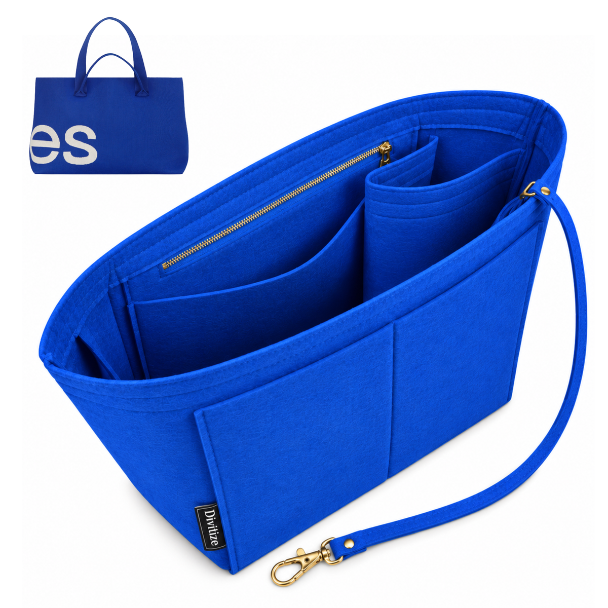 Divitize Curves Tote felt organizer Azure Blue#Color_Azure Blue