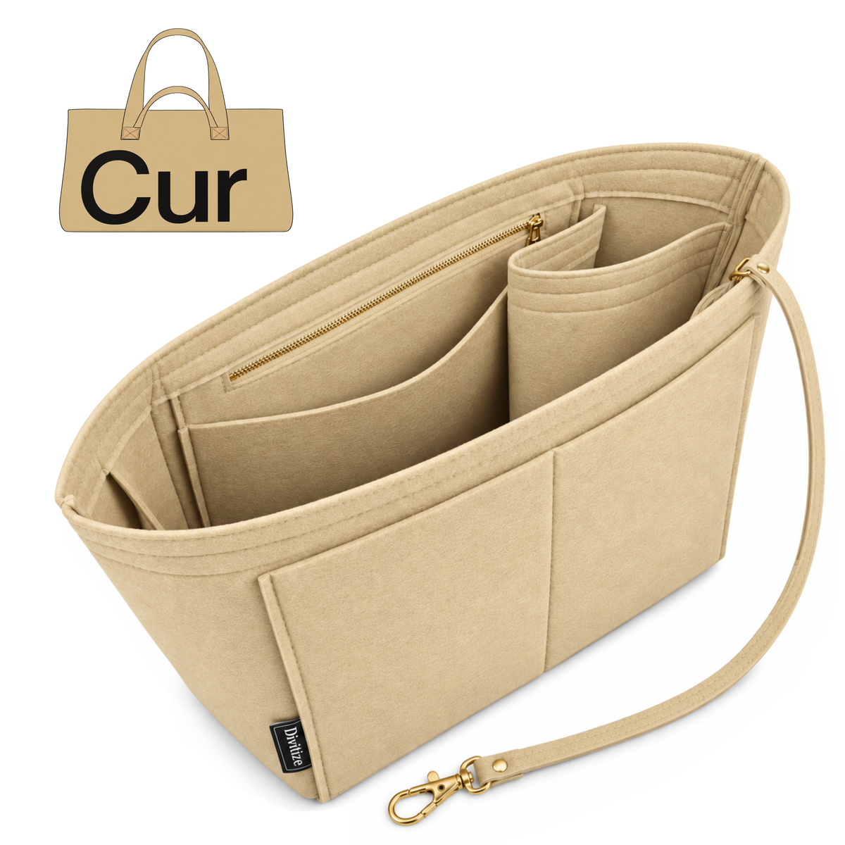 Divitize Curves Tote felt organizer Beige#Color_Beige