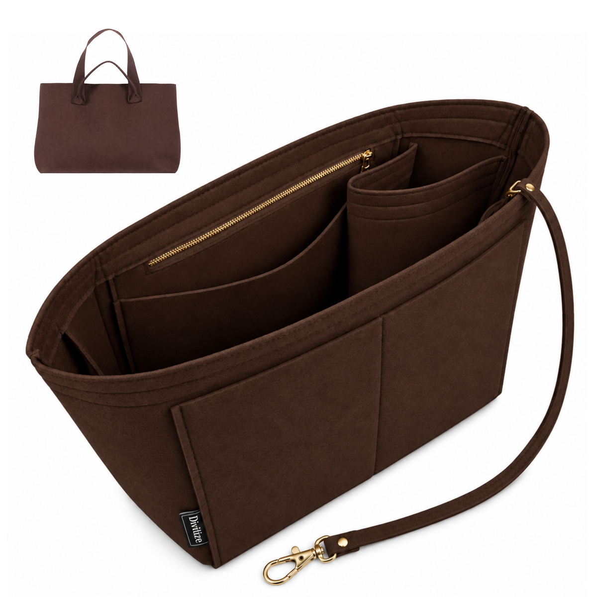 Divitize Curves Tote felt organizer Brown#Color_Brown