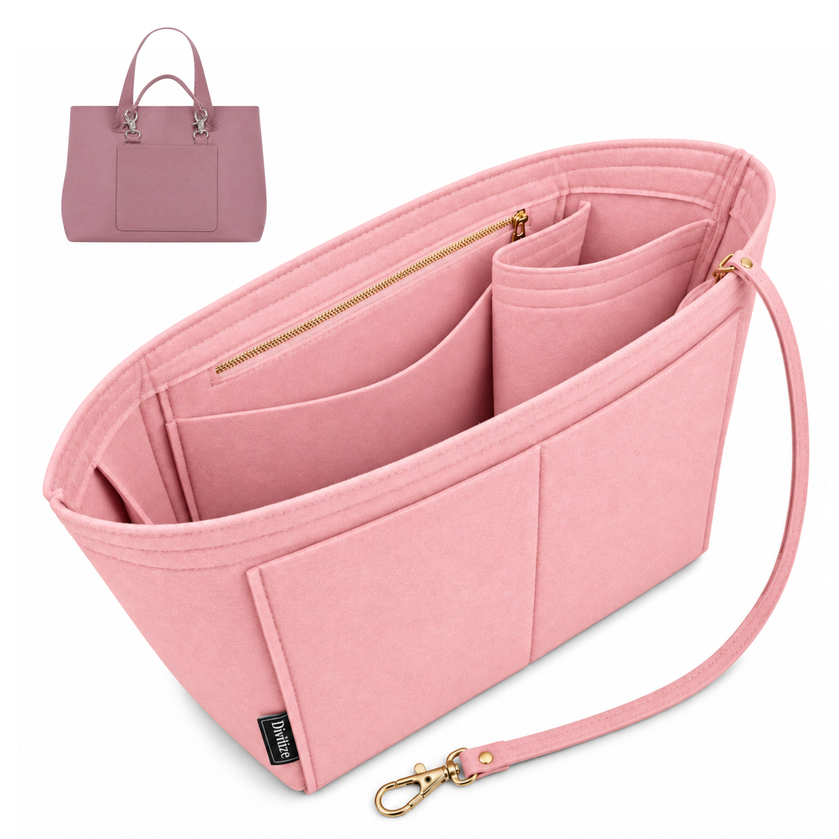 Divitize Curves Tote felt organizer Bubblegum#Color_Bubblegum