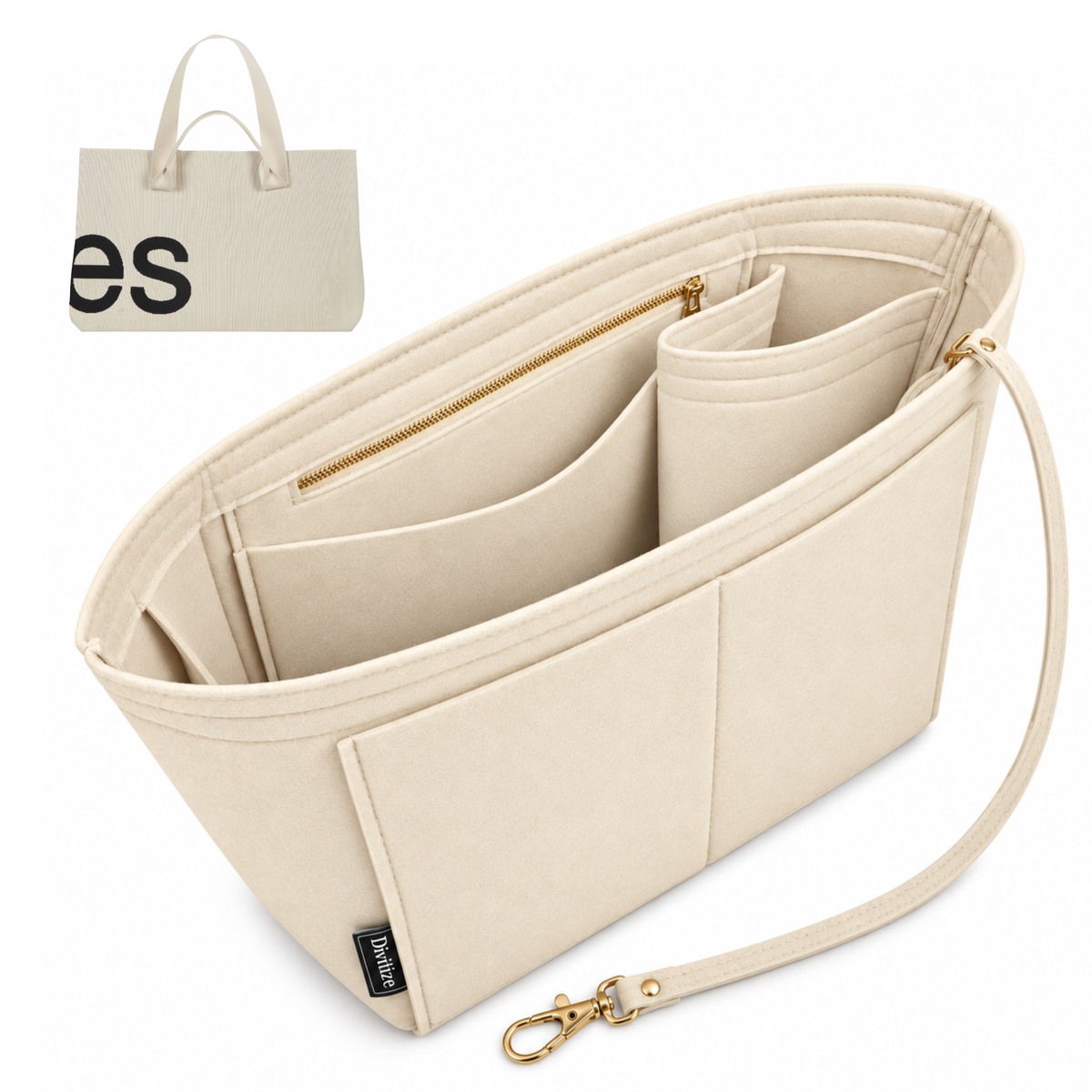 Divitize Curves Tote felt organizer Cream#Color_Cream