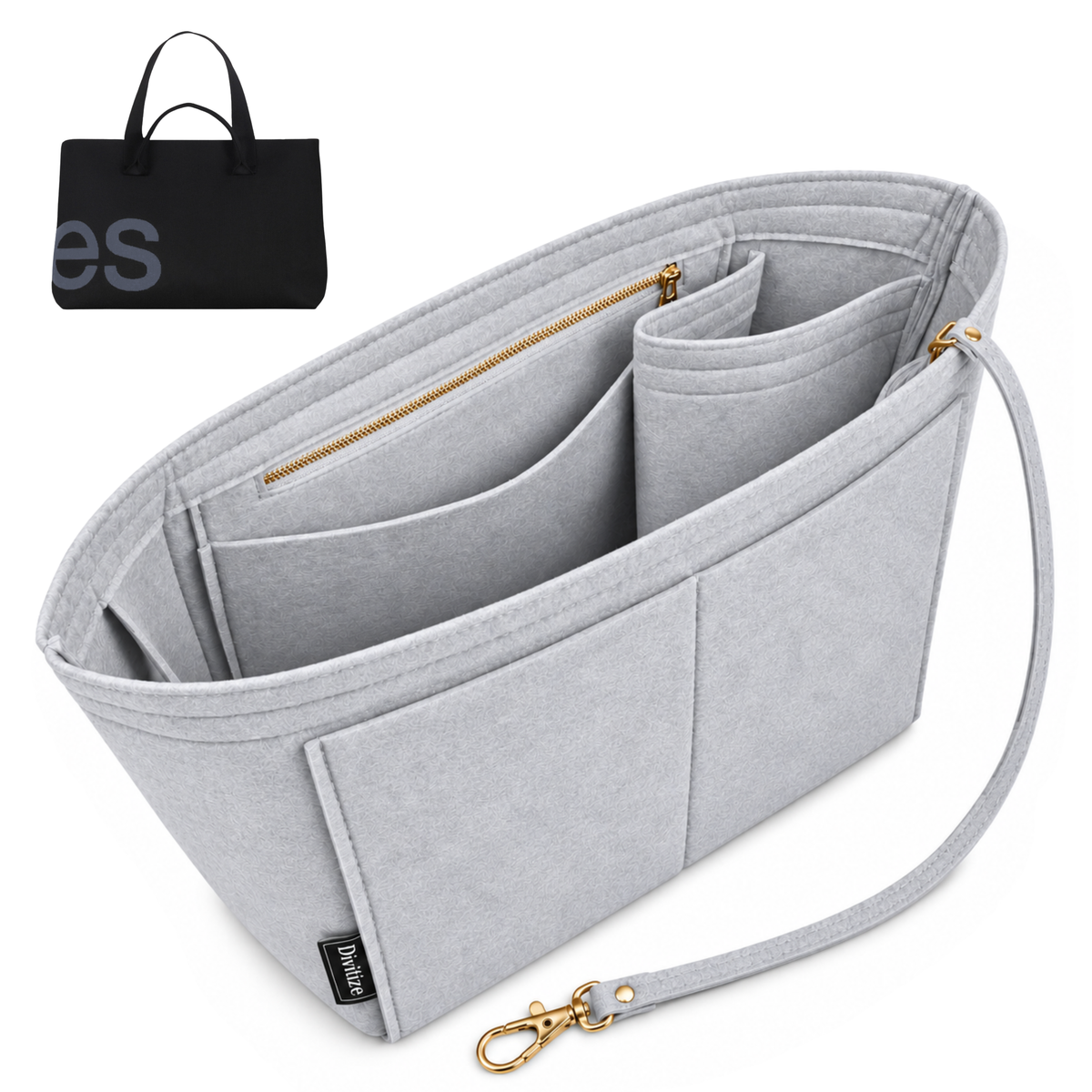 Divitize Curves Tote felt organizer Geyser Blue#Color_Geyser Blue