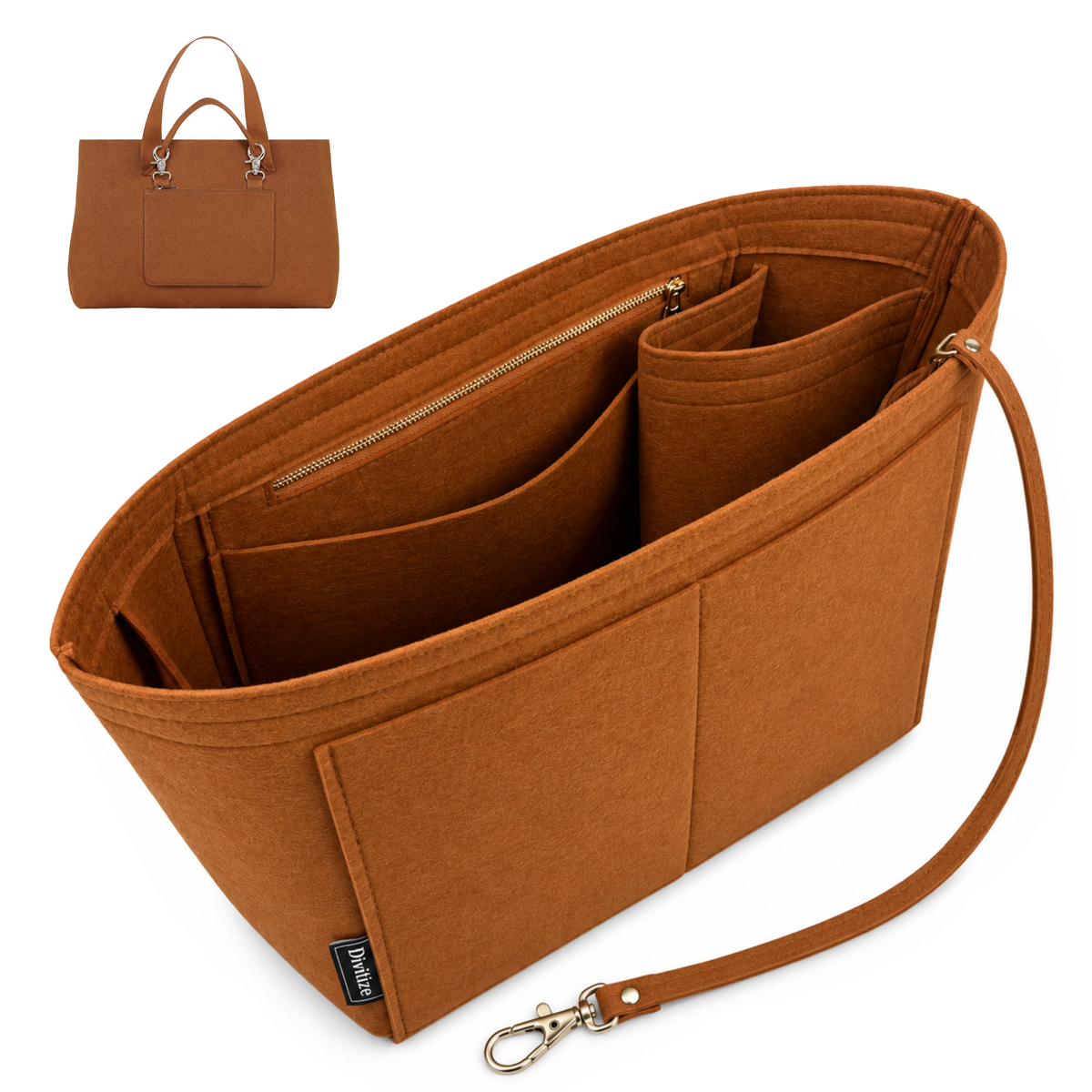Divitize Curves Tote felt organizer Lightcoffee#Color_Lightcoffee