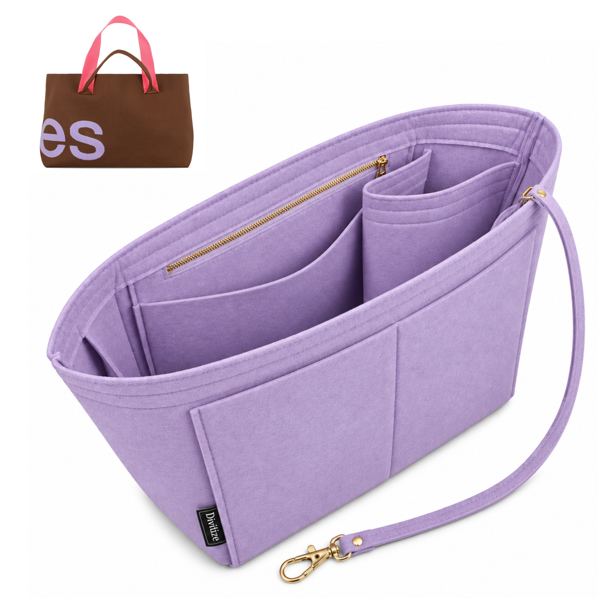 Divitize Curves Tote felt organizer Lilac#Color_Lilac