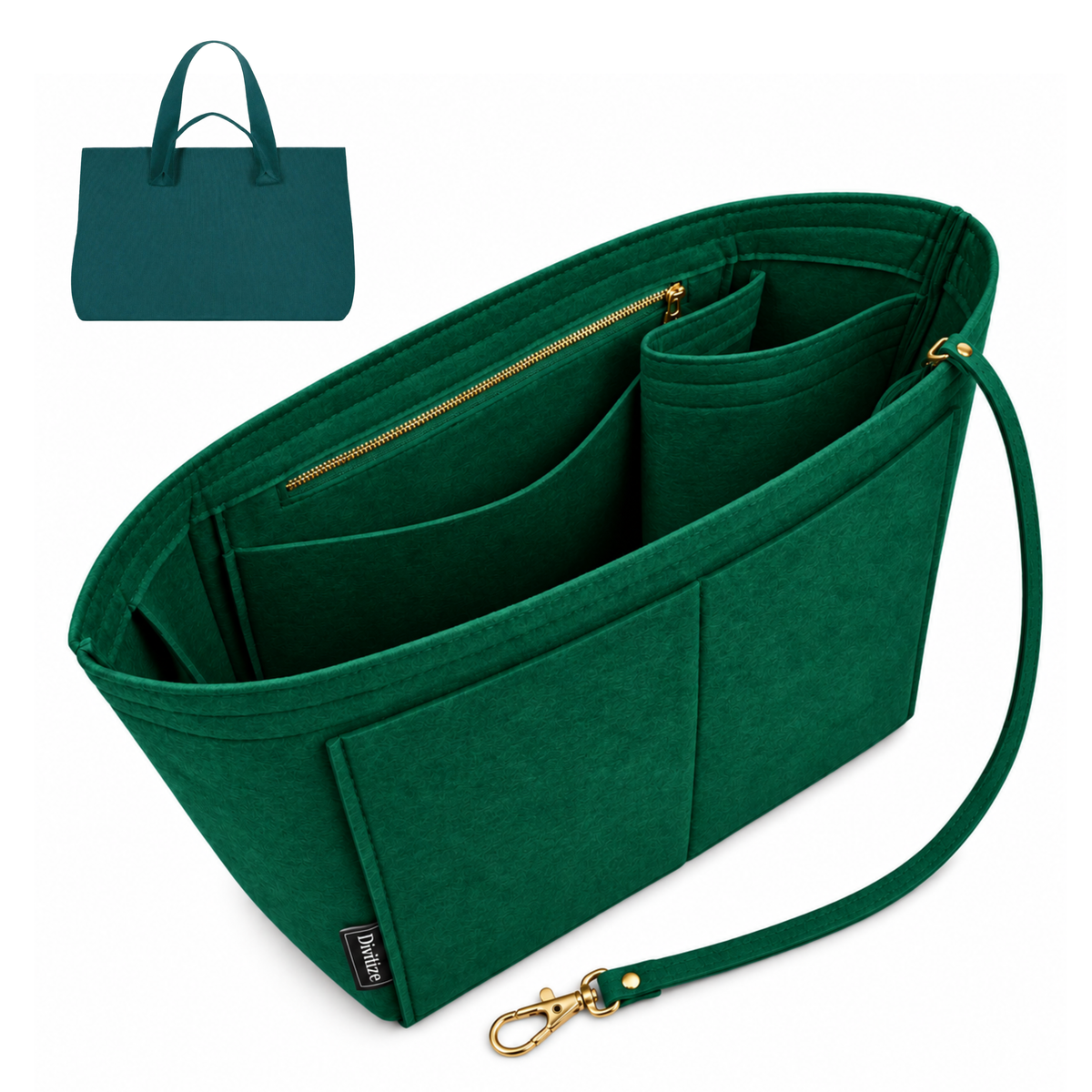 Divitize Curves Tote felt organizer Olive#Color_Olive