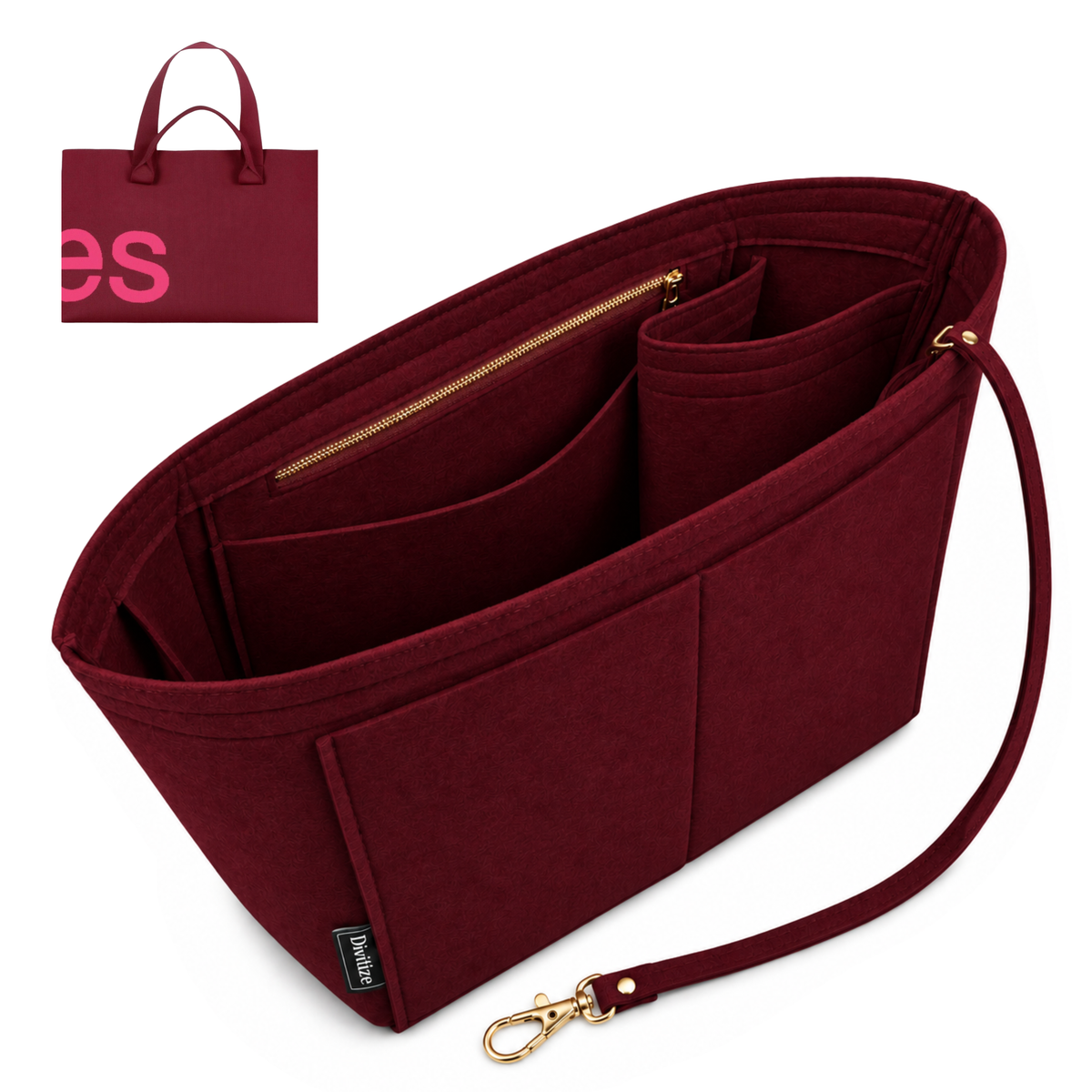 Divitize Curves Tote felt organizer Scarlet#Color_Scarlet