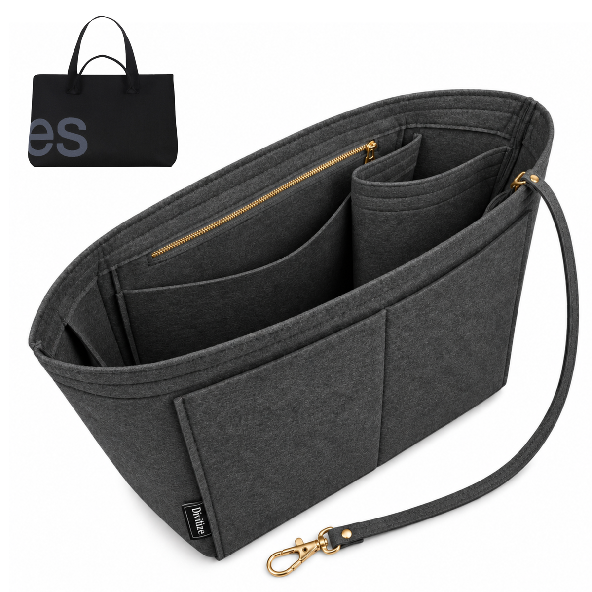 Divitize Curves Tote felt organizer Slate Grey#Color_Slate Grey