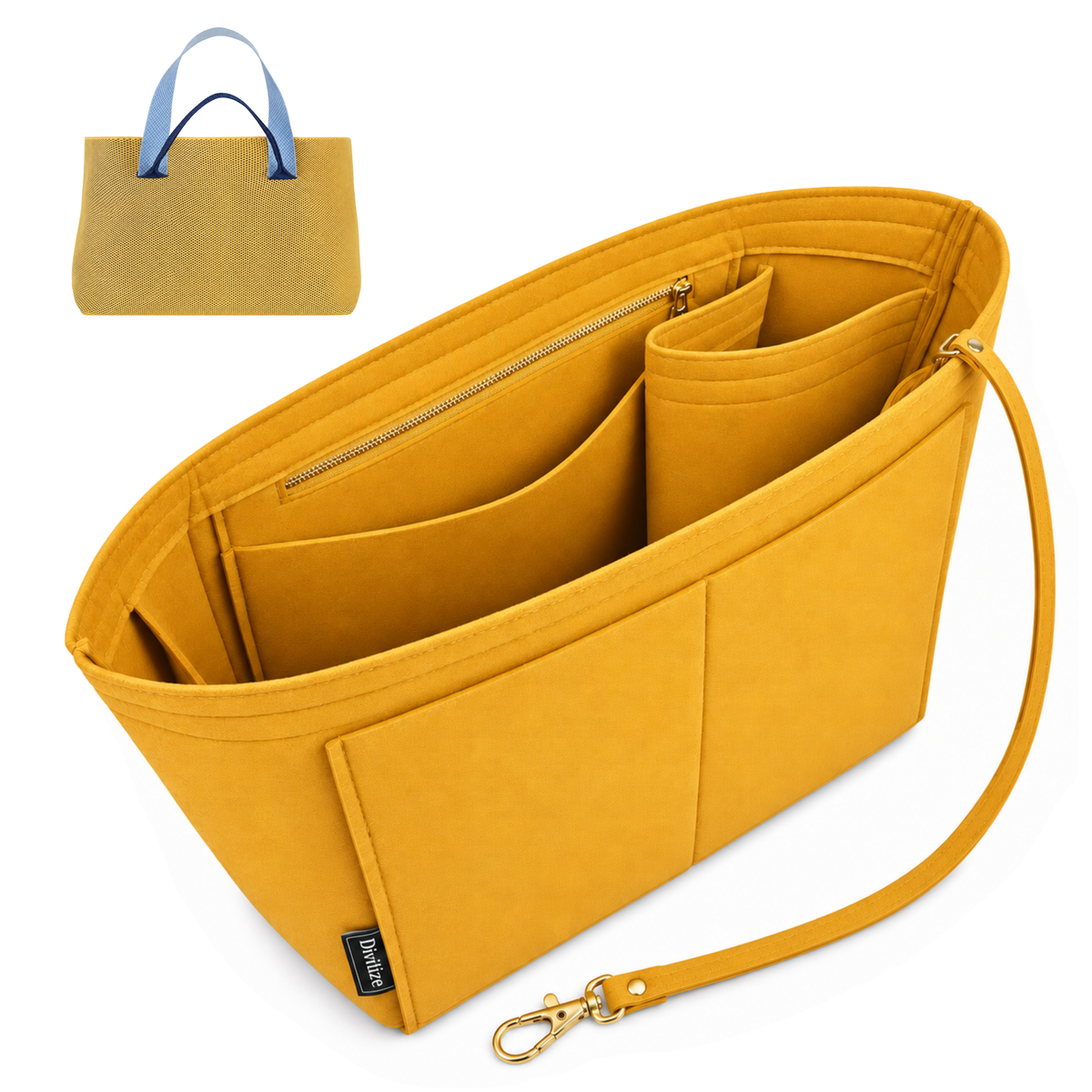 Divitize Curves Tote felt organizer Yellow#Color_Yellow