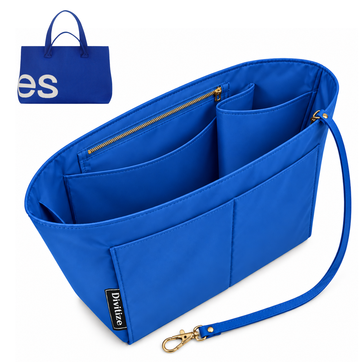 Divitize Curves Tote nylon organizer Azure Blue#Color_Azure Blue