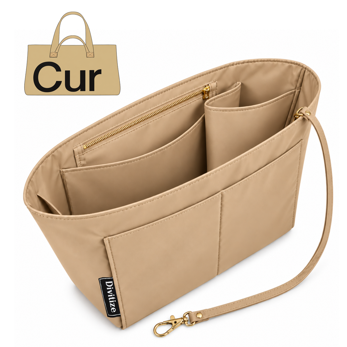 Divitize Curves Tote nylon organizer Beige#Color_Beige