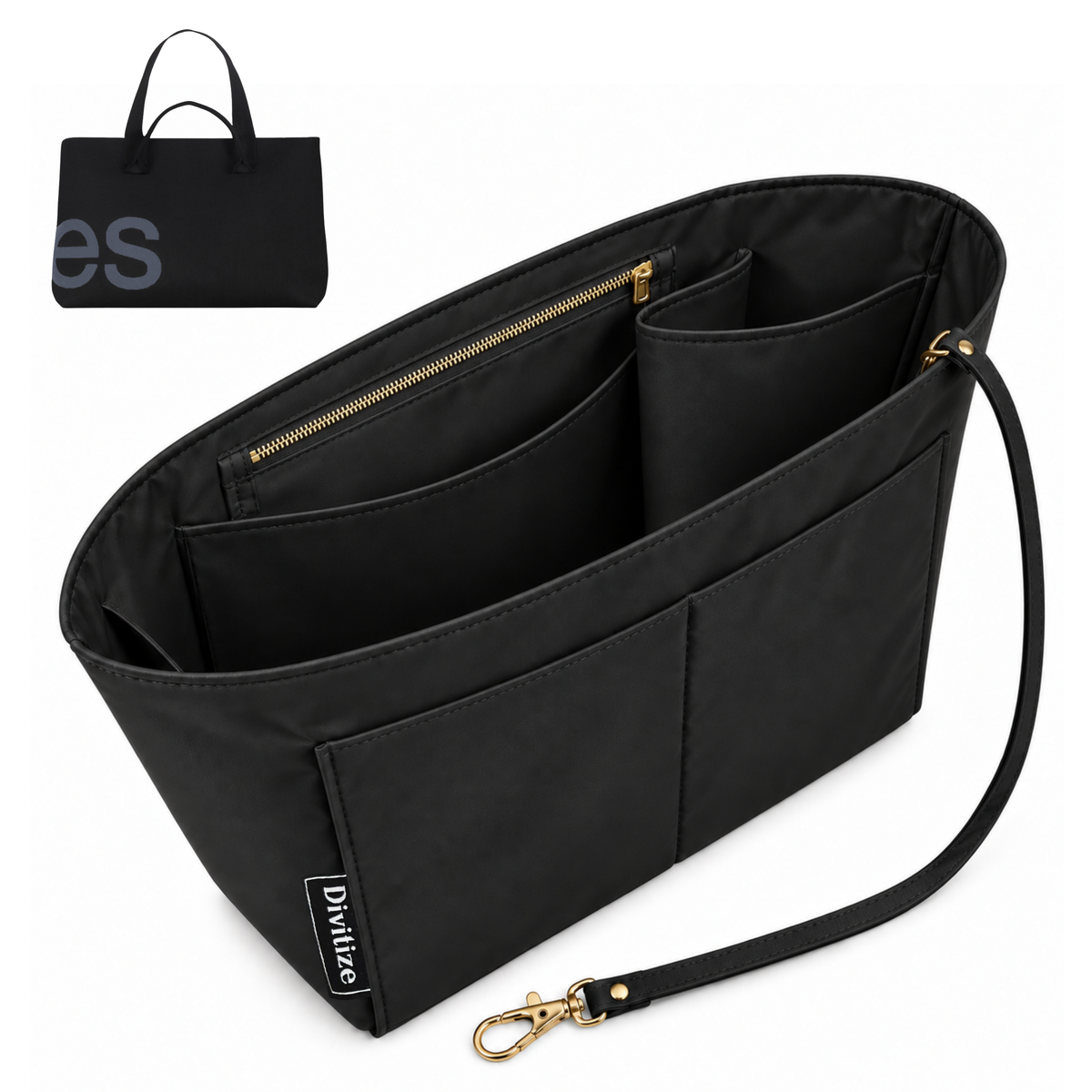 Divitize Curves Tote nylon organizer Black#Color_Black