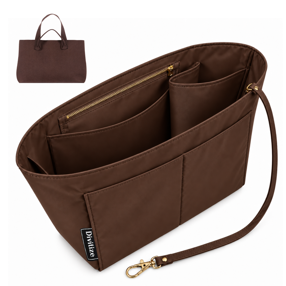 Divitize Curves Tote nylon organizer Brown#Color_Brown
