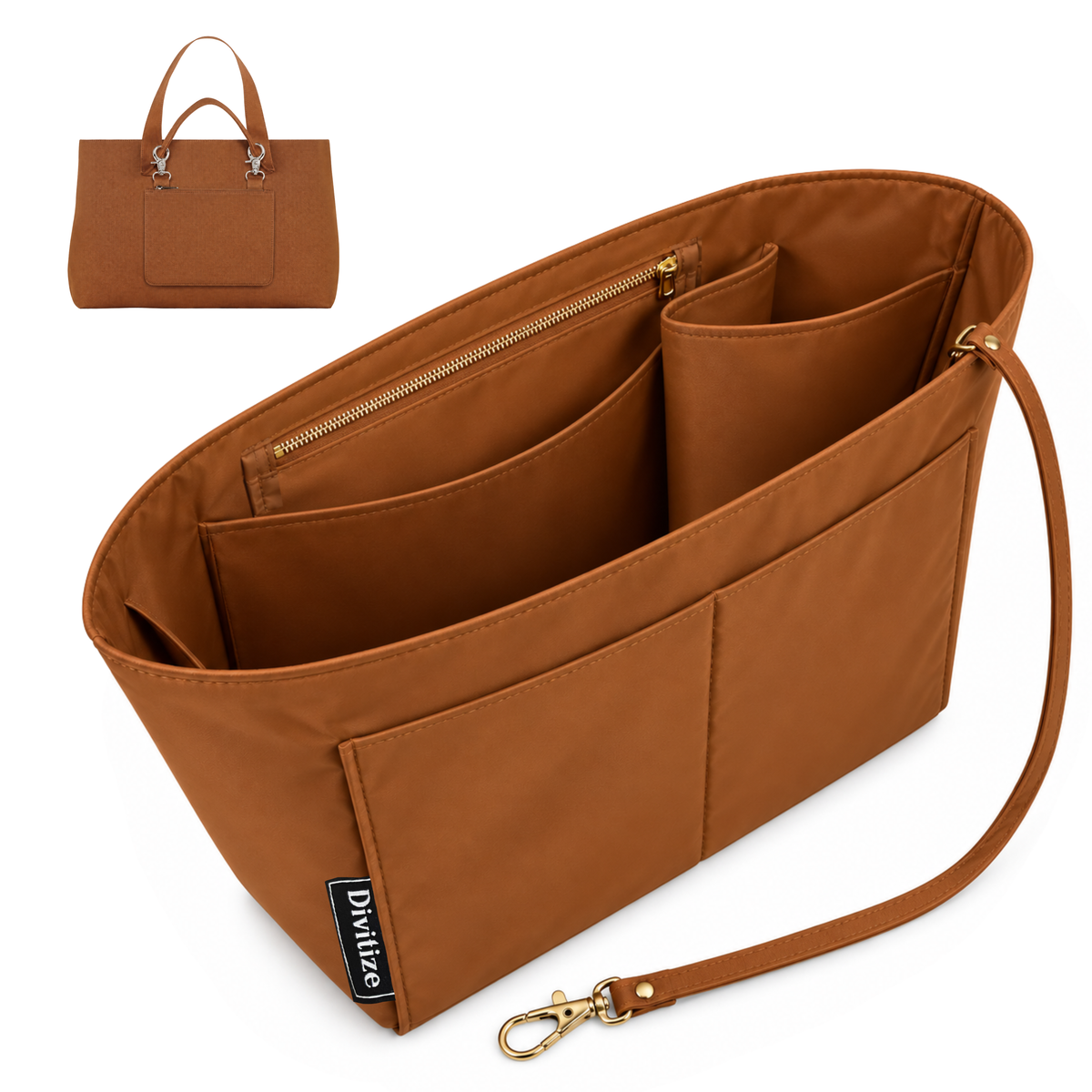Divitize Curves Tote nylon organizer Camel#Color_Camel