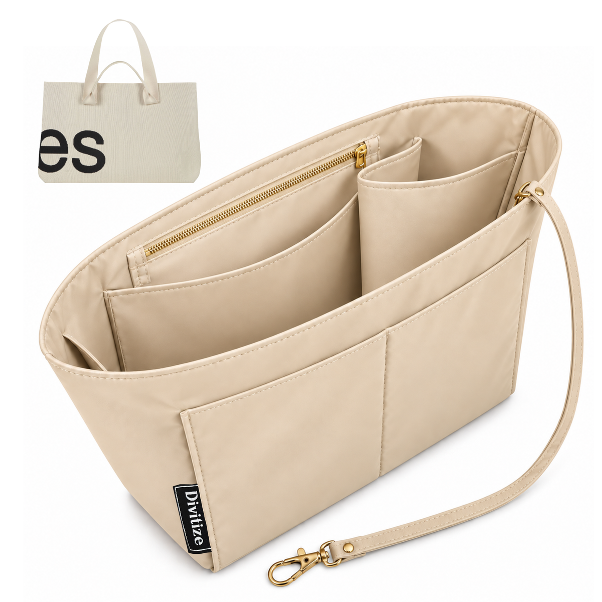 Divitize Curves Tote nylon organizer Cream#Color_Cream