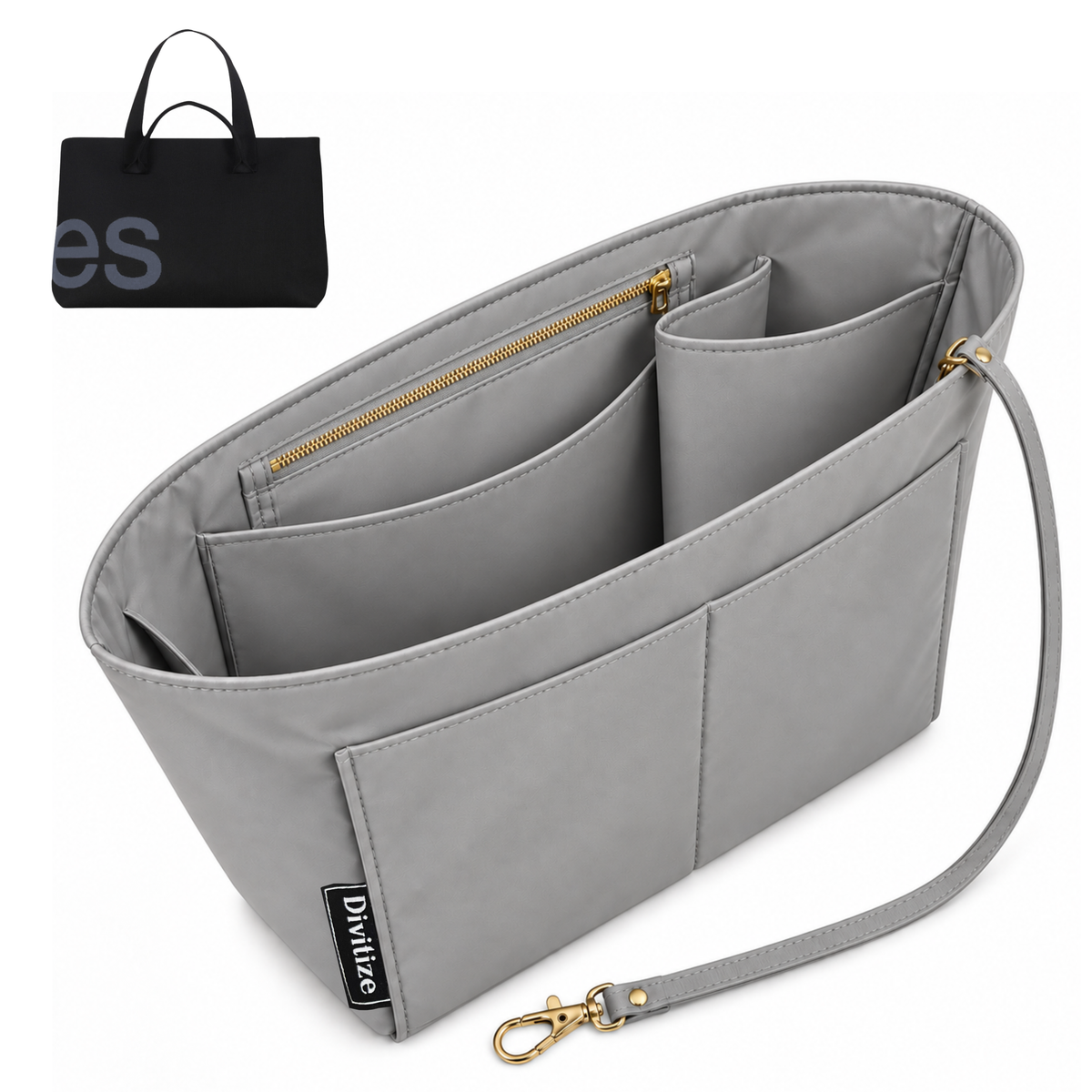 Divitize Curves Tote nylon organizer Grey#Color_Grey