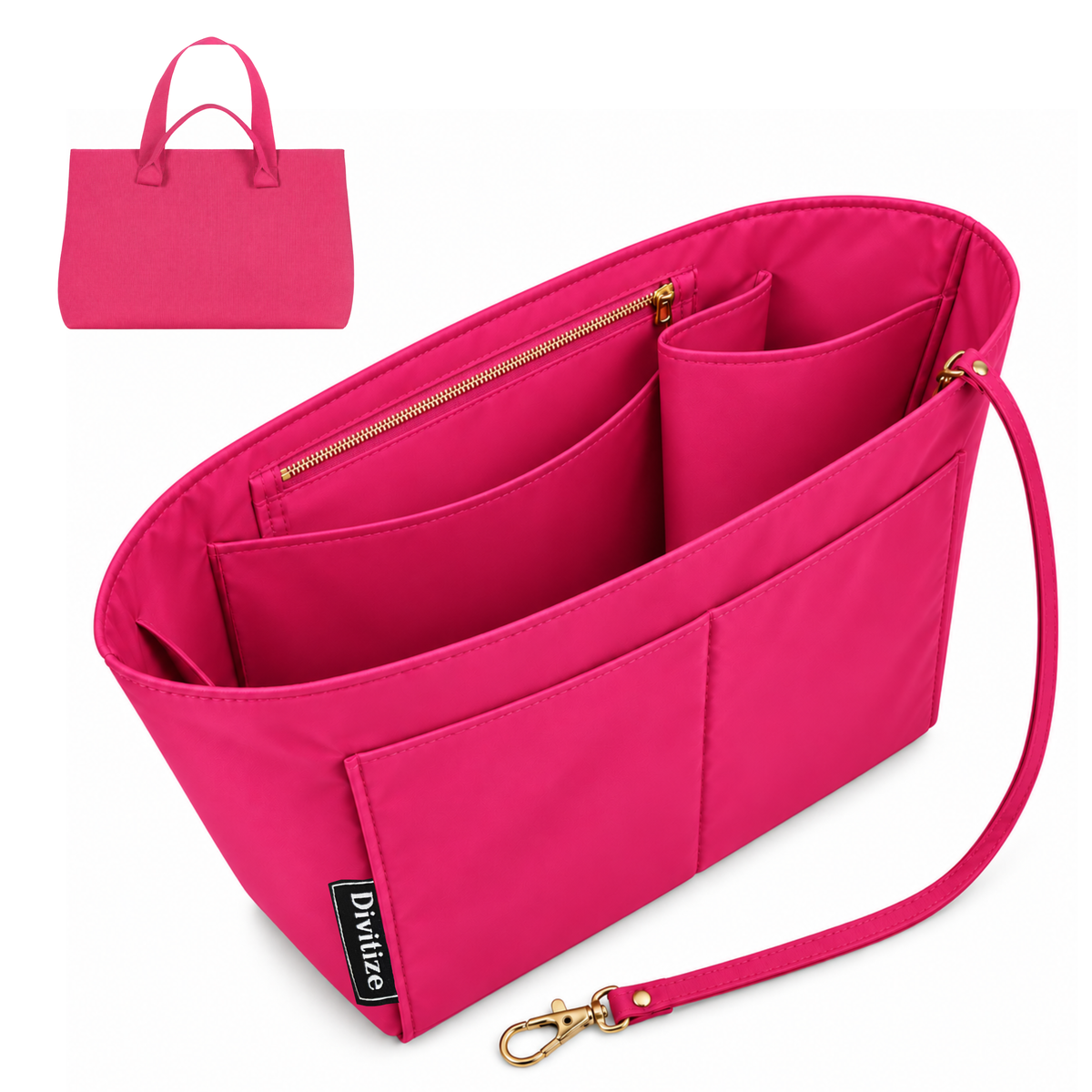 Divitize Curves Tote nylon organizer Hot Magenta#Color_Hot Magenta