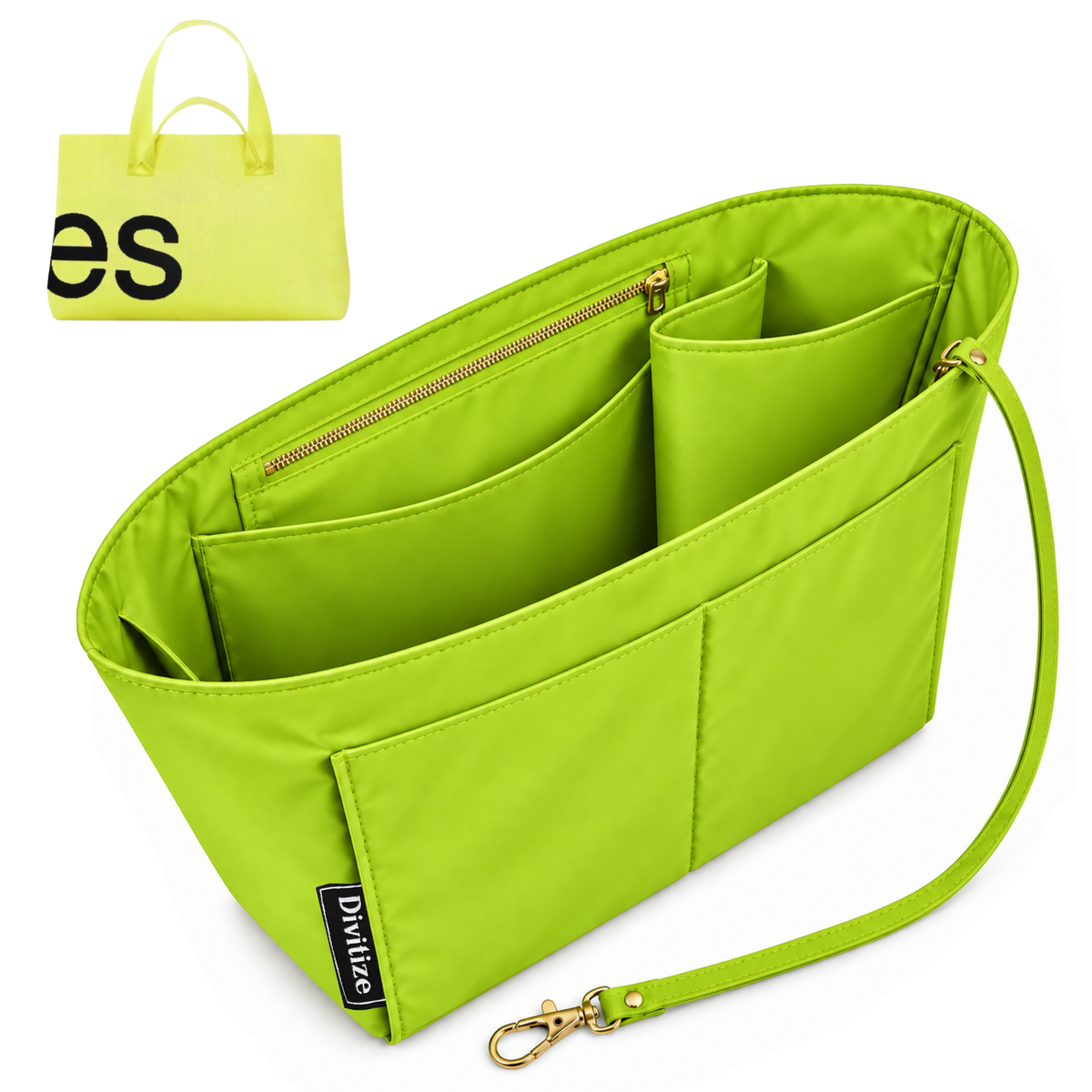 Divitize Curves Tote nylon organizer Lime#Color_Lime