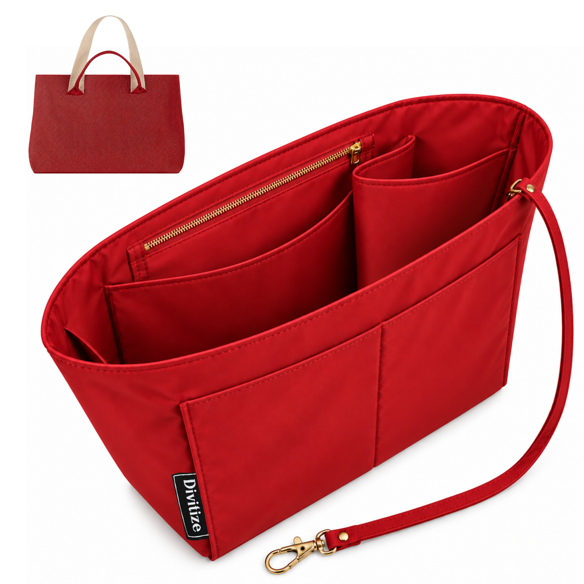 Divitize Curves Tote nylon organizer Red#Color_Red