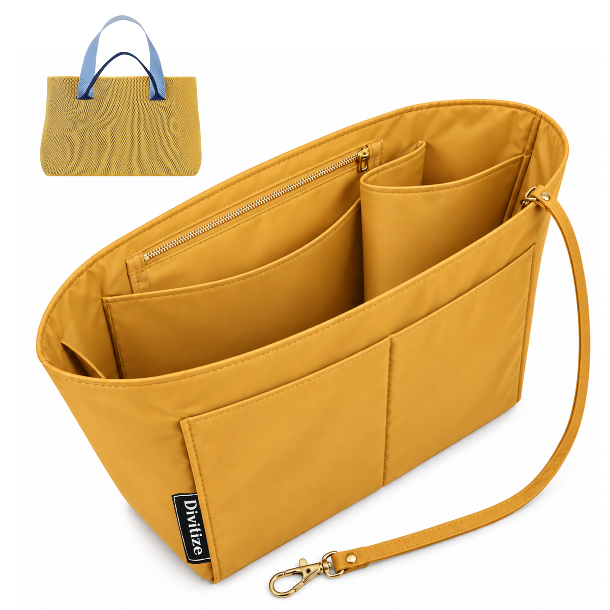 Divitize Curves Tote nylon organizer Yellow#Color_Yellow