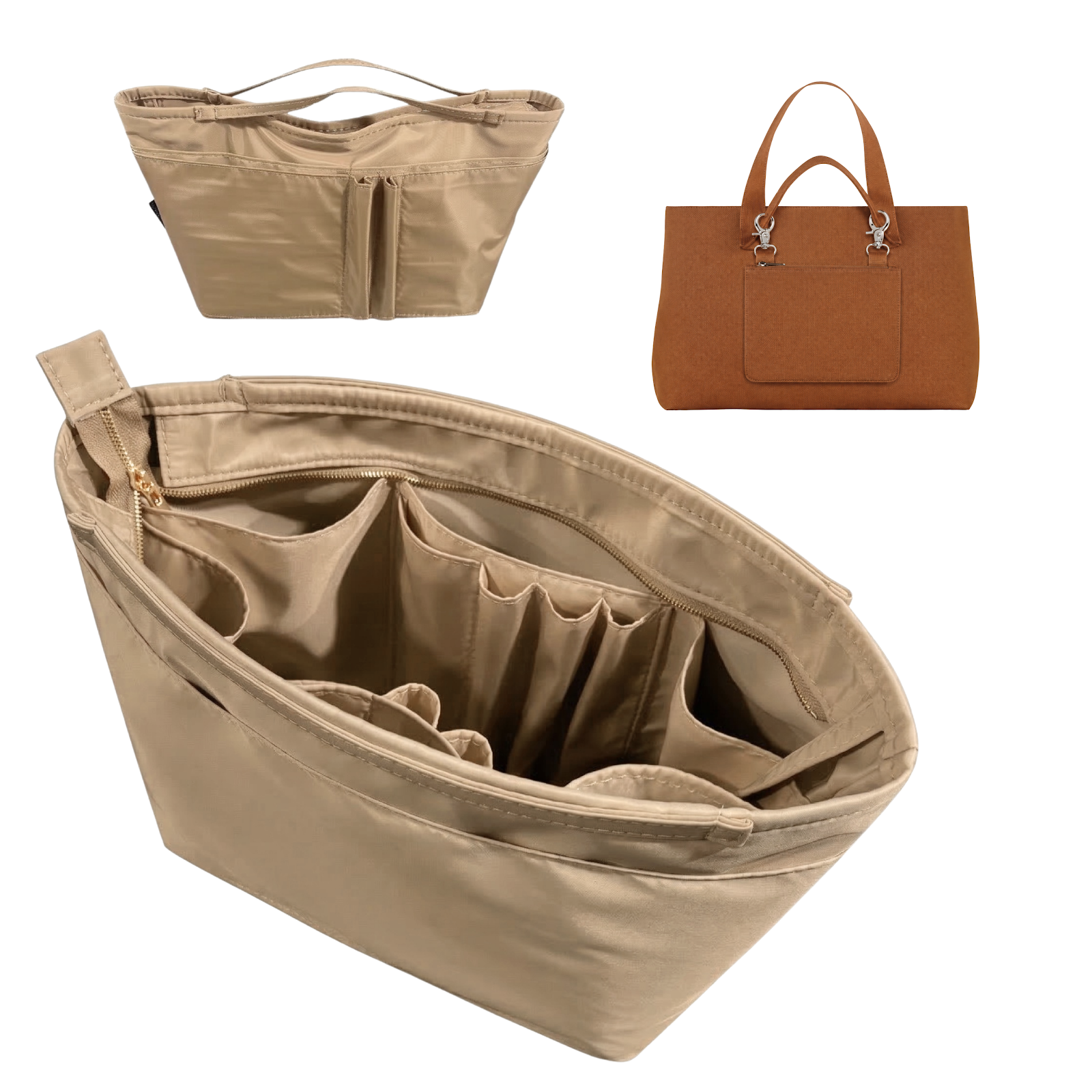 Divitize Curves Tote nylon organizer Beige#Color_Beige