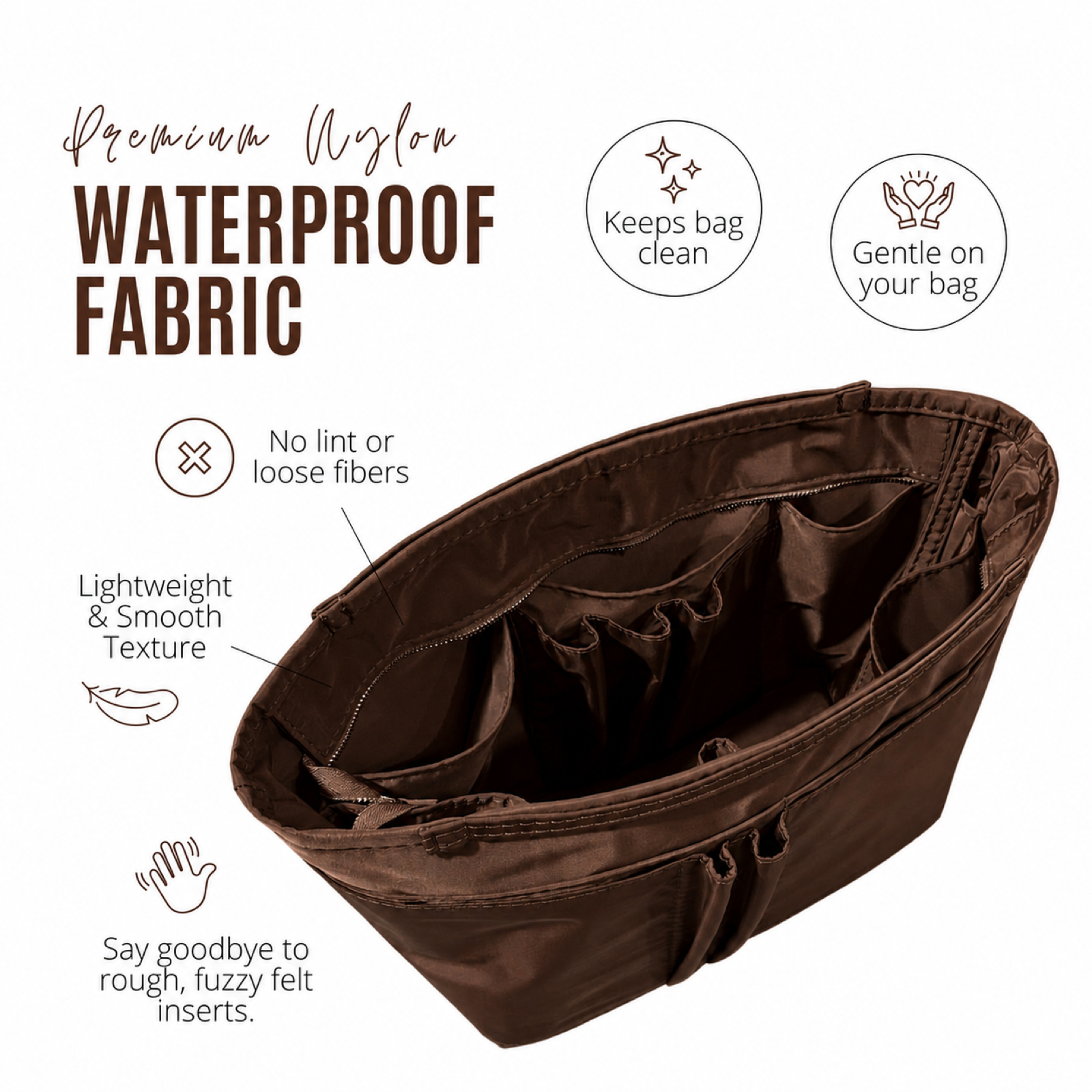 Divitize Curves Tote nylon organizer Brown feature image 2#Color_Brown