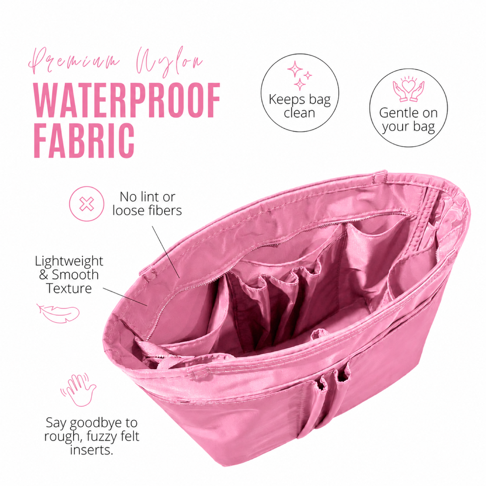 Divitize Curves Tote nylon organizer Bubblegum feature image 2#Color_Bubblegum